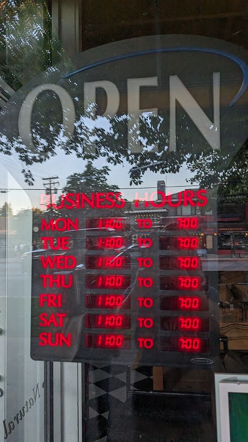 Hours don't match website at Mother's Nature Market & Deli - Cook St Village in Victoria