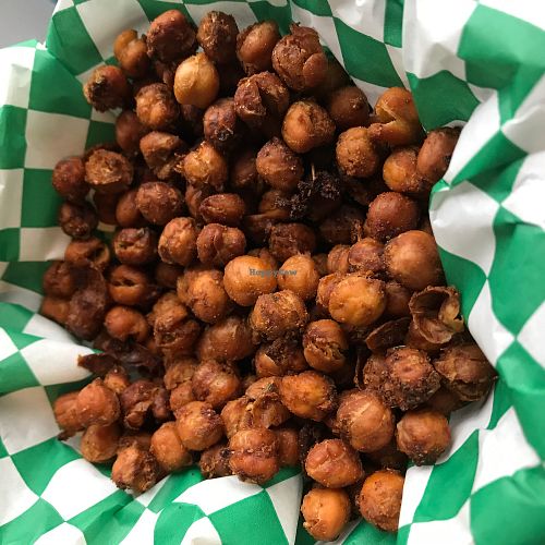roasted chickpeas cone at Mystic Mermaid in Boothbay Harbor