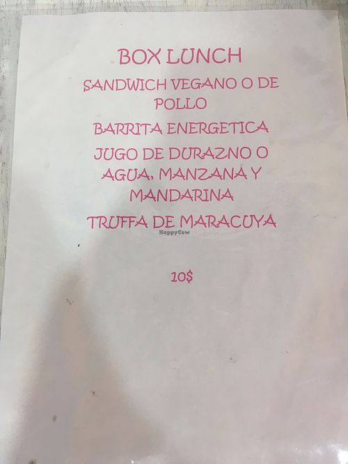 Menu at Bouganvilla in Ollantaytambo
