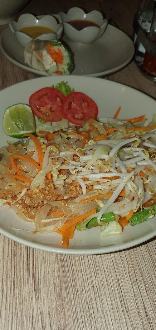 Vegan pad thai oil free at Dow Vegan Restaurant in Koh Phi Phi