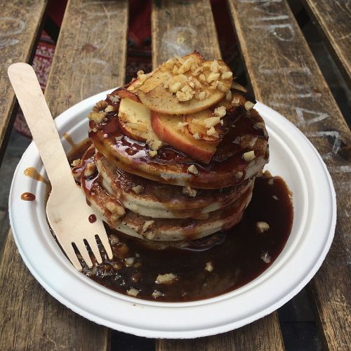 apple and walnut pancakes  at OSU Coconuts in London