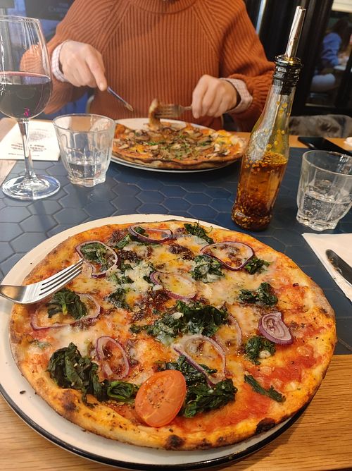 Vegan padana at Pizza Express in Lincoln