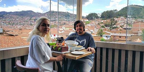 the best view at Chia Vegan Restaurant in Cusco