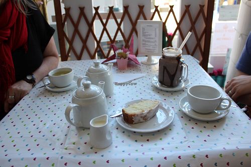 Delicious vegan cakes and milkshakes. at The Origami Cafe & Gift Shop in Alnwick