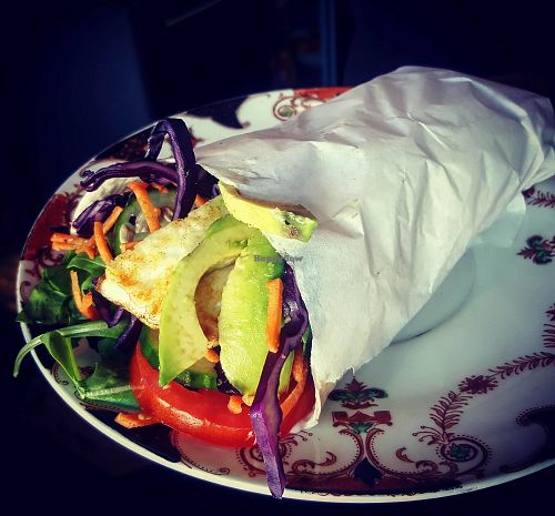 Tofu and avocado wrap. at Greenwich Pantry @ Arts Cafe in South East London
