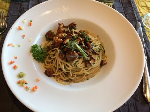 Spaghetti mit Trüffel-Pfifferling Sosse at Elke in Rheinfelden