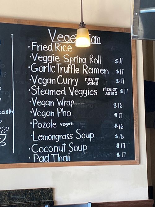 Vegan/vegetarian options at True Seasons Organic Kitchen in Anaheim