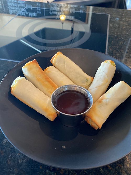 Veg spring rolls  at True Seasons Organic Kitchen in Anaheim