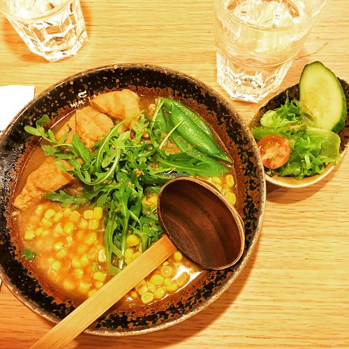 Miso Vegetable ramen without the egg (vegan) at Momotoko in Helsinki