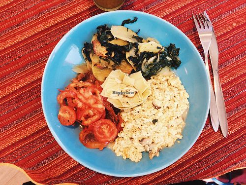 omelette, potatoes and spinach, so delicious! at L'Ere Vegane in Strasbourg