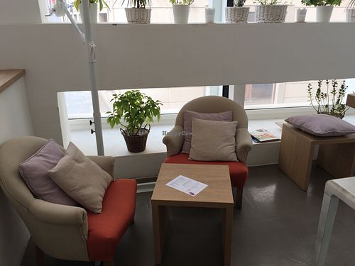 Seating  at MyRaw Food  in Brno