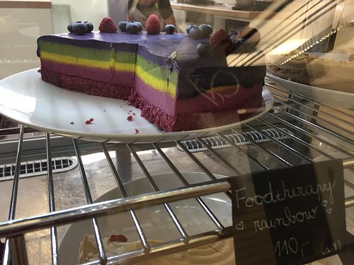 Rainbow cake 😍😍😍 at MyRaw Food  in Brno