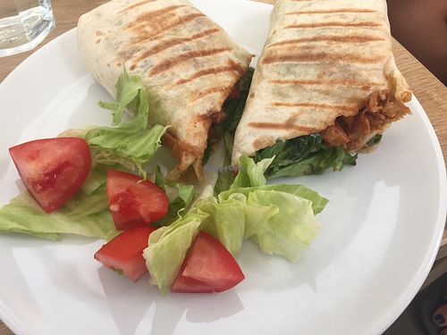 Seitan and vegetable  at MyRaw Food  in Brno