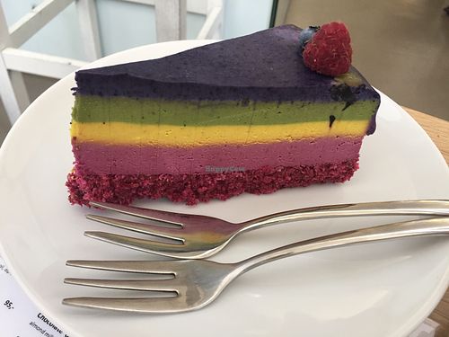 Rainbow cake 🌈🌈🌈🌈🌈🌈 at MyRaw Food  in Brno