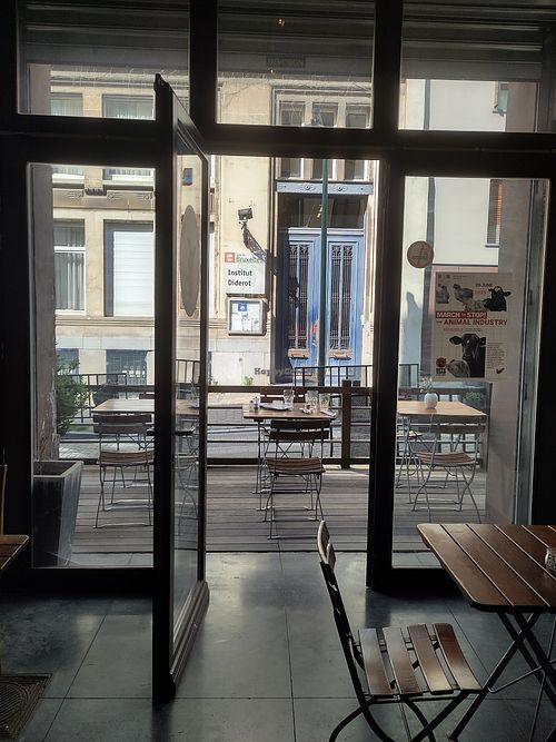 Terrace at The Judgy Vegan in Brussels