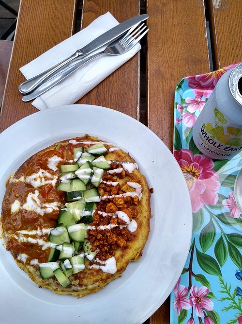 Their (vegan!) chick pea frittata at The Judgy Vegan in Brussels
