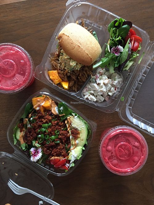 Jackfruit Sandwich and Taco Salad  at Recipe Oak Cliff in Dallas