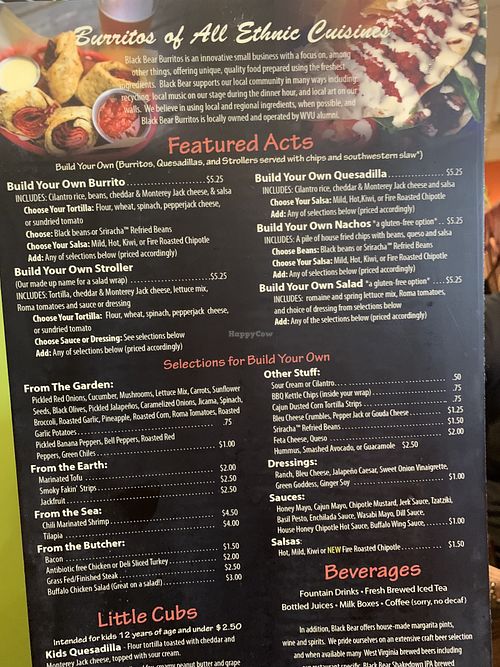 Black Bear Burritos Evansdale West Virginia Restaurant