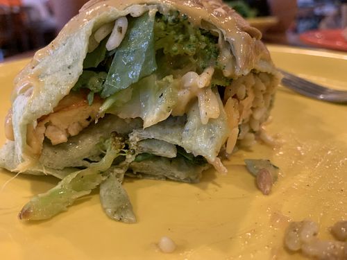 Thai burrito with tofu, rice, veggies, pineapple, and Thai curry sauce at Black Bear Burritos - Evansdale in Morgantown