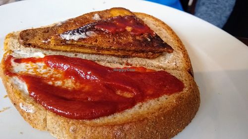 Tofu bacon sandwich at Gillam's Tea Room in Ulverston