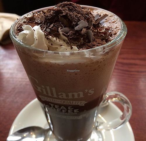 Vegan hot choc! at Gillam's Tea Room in Ulverston