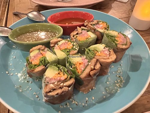 Vegan Yakiniku Summer Rolls  at Hemp Cafe Tokyo in Tokyo