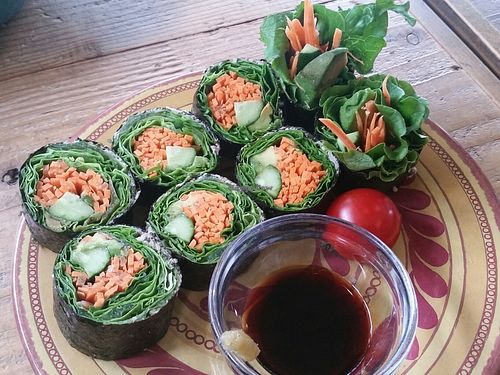 raw rolls at Hemp Cafe Tokyo in Tokyo