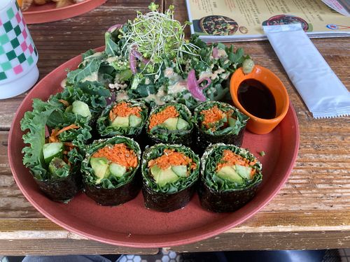 Raw vegan sushi at Hemp Cafe Tokyo in Tokyo
