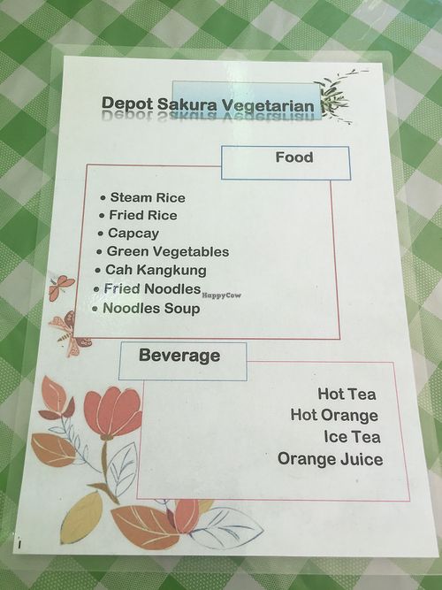 new menu (8/2017) at Depot Sakura Vegetarian in Manggis