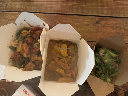 Dan Dan noodles, curry, mustard greenss  at Uncle Tsang's Kitchen - Food Trailer in Portland