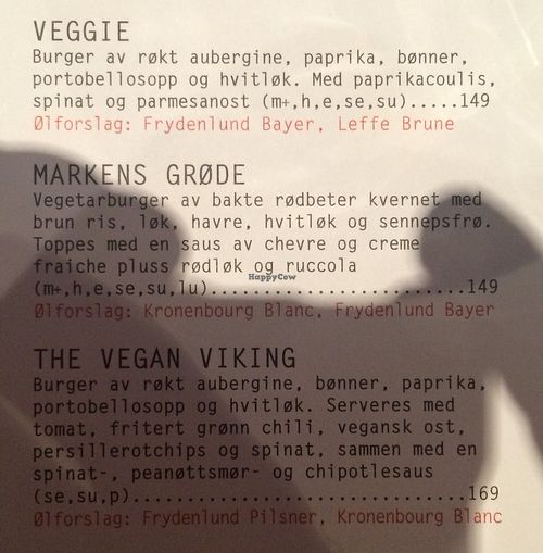veg meny at Dognvill Bar and Burger in Stavanger