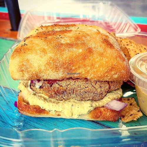Pesto hummus  at Hippy Chick Hummus in Frederick