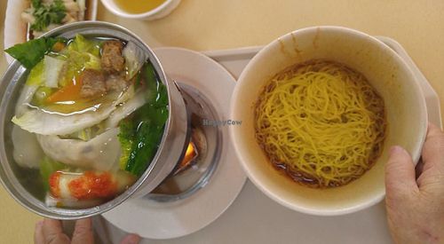 Steamboat set with Noodles at Li Wei Vegetarian 笠维素食 in Northeast Singapore