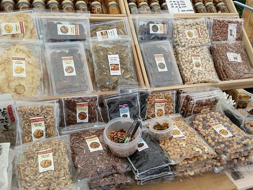 dried and roasted nuts at Farmer's Market - UNU in Tokyo