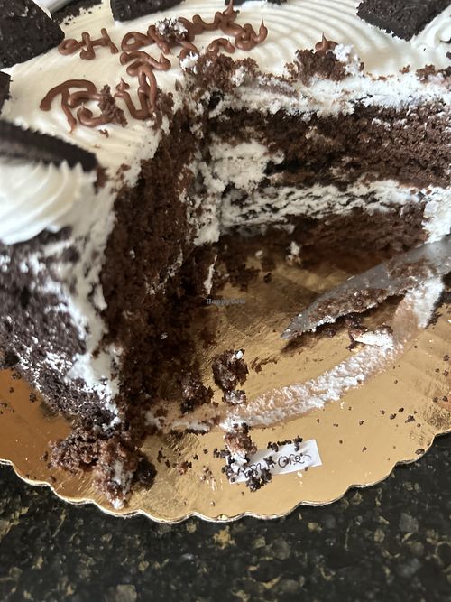 Vegan cookies & cream cake filling   at Bare Naked Bakery in Bellmore