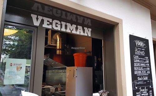 Stall with burger menu at Vegiman - Feldberg Kiosk in Basel