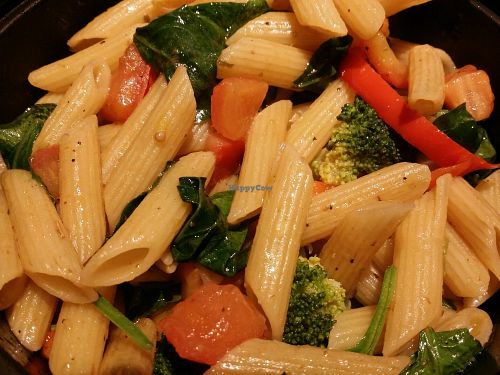 Pasta Fresca no cheese and custom veggies  at Noodles & Company in Boulder