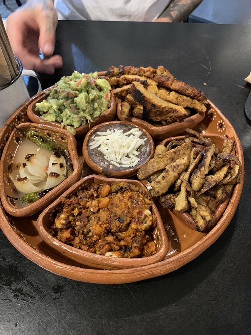 The meat plate  at Por Siempre Vegana Vol II in Mexico City