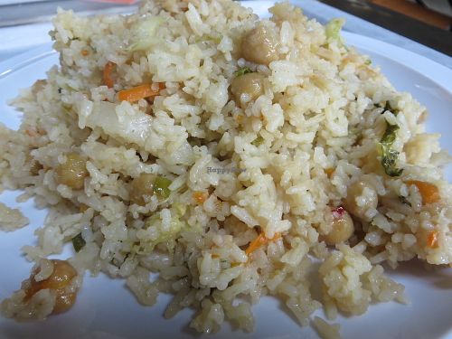 basmati rice with exotic vegetables (vegan) at Mensacafe in Saarbrucken