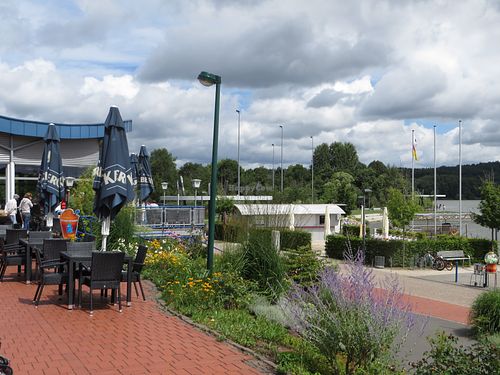 Terrace with a view at Kostbar am See in Nohfelden