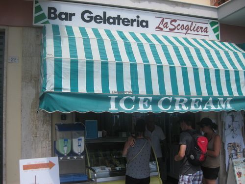 Outside at La Scogliera Gelateria in Monterosso Al Mare