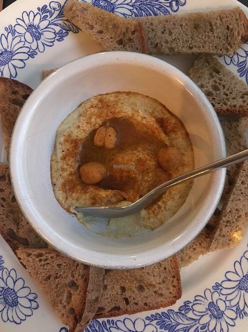Hummus with whole wheat bread  at Bistro Arbol in Lanzarote