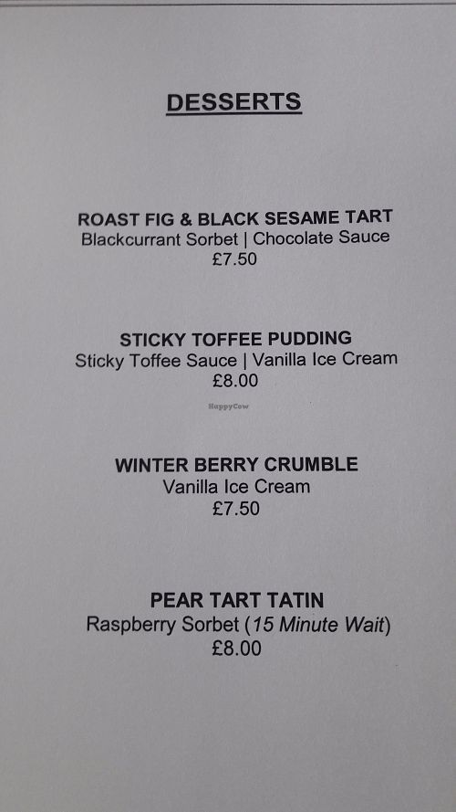 Desserts at Mitton Hall Hotel in Whalley