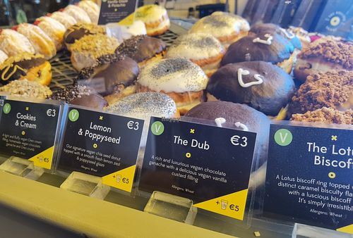 Range of vegan donuts at The Rolling Donut - Dublin 2 in Dublin