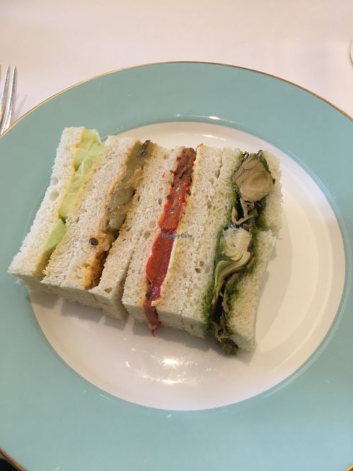 Vegan tea sandwiches  at Fortnum & Mason - The Diamond Jubilee Tea Salon in London