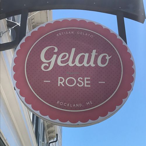 sign at Gelato Rose in Rockland