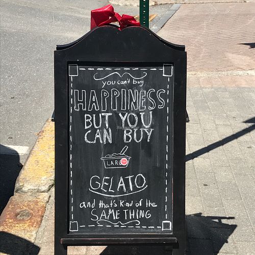 sign at Gelato Rose in Rockland