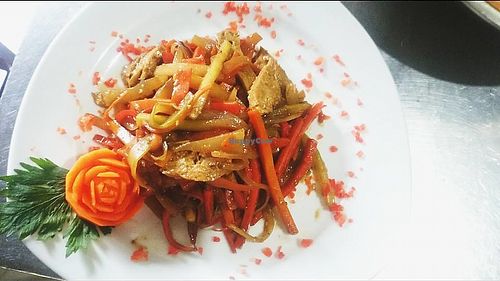 Plato at La Reforma Restaurante Vegetariano in Paipa