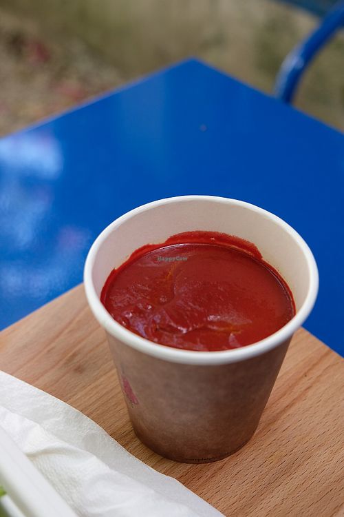 Beet soup at TOO Naturally Healthy Food in Lisbon