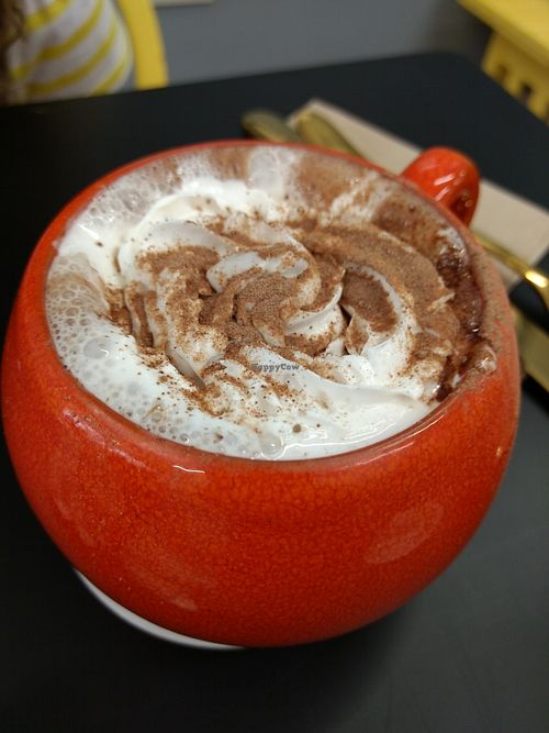 hot chocolate coconut milk at The Herbivore Kitchen in Edinburgh